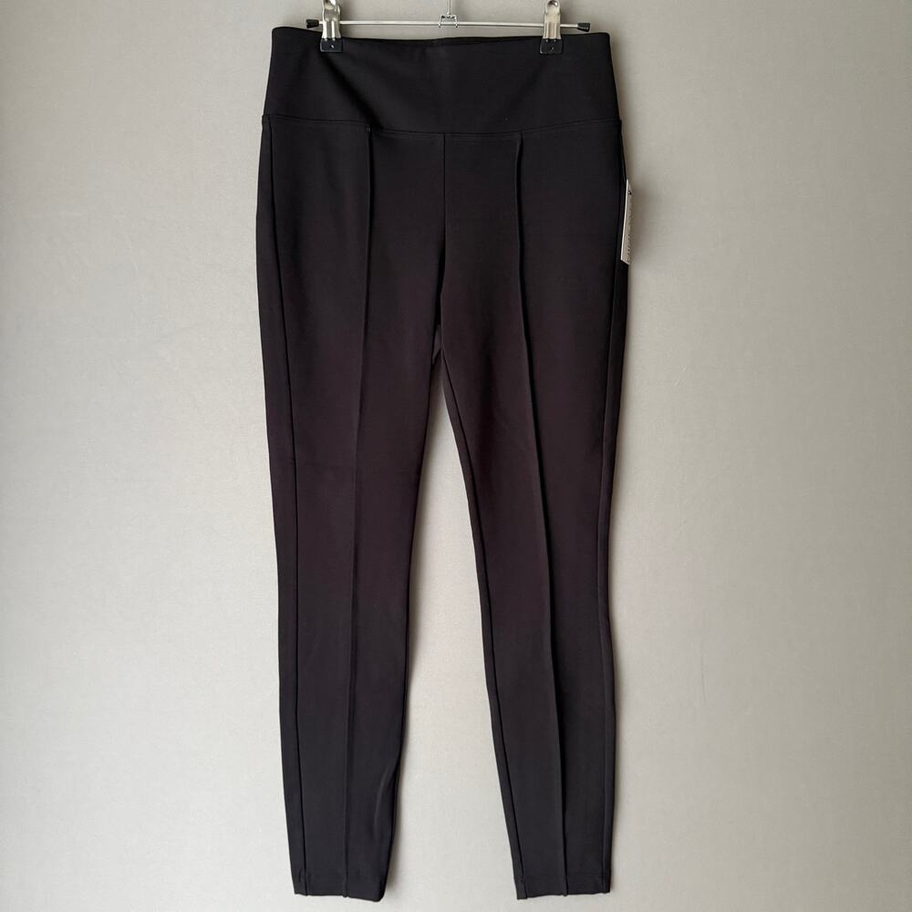 Nine West Office Siren Academia Pintuck Skinny Ponte Trousers Black‎